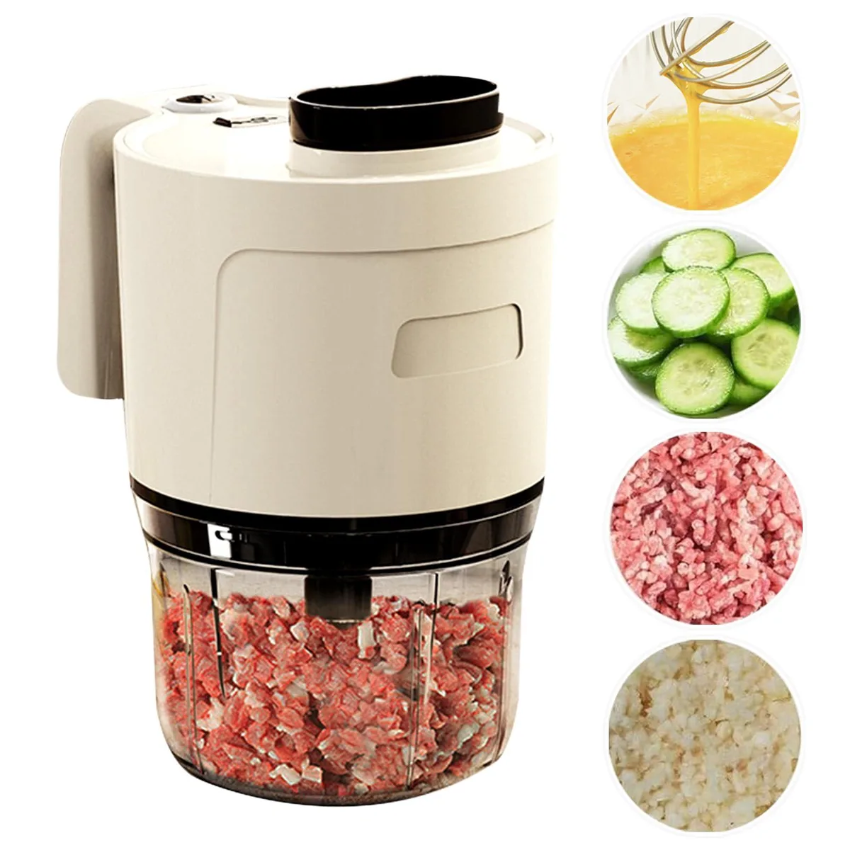  NAJIESUN Electric vegetable slicer105 4-in-1 Cordless Food Processor White — product photo
