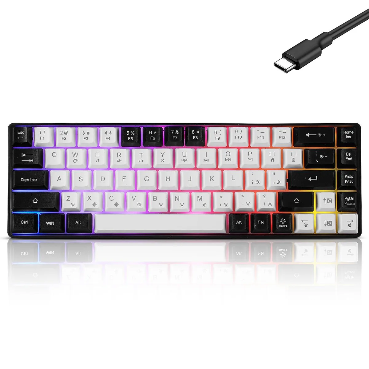 Redragon 68-Key Wired Mechanical Gaming Keyboard - White — product photo