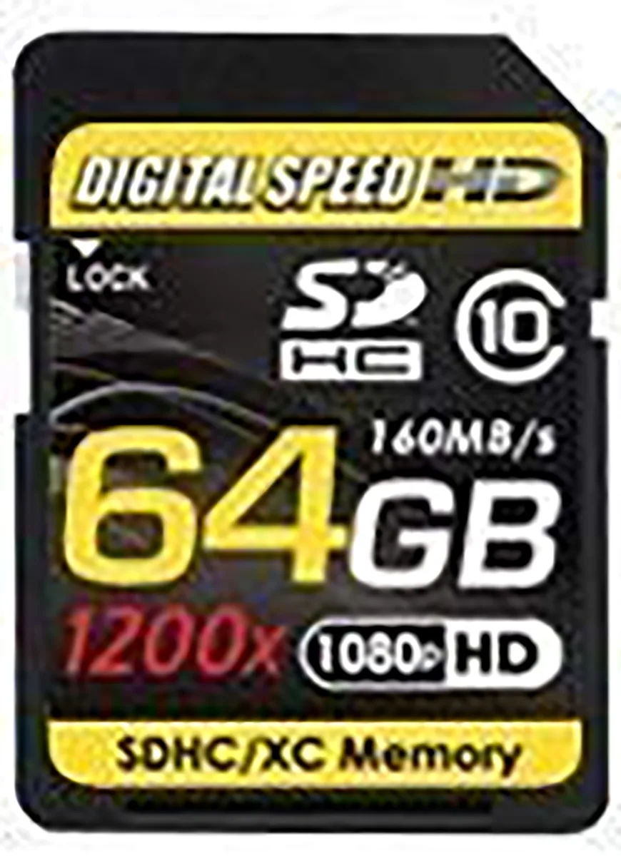 Digital Speed Digital Speed 64GB 1200X 160MB/s Class 10 SDHC Memory Card — product photo