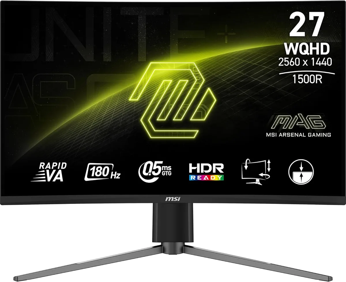 MSI MSI MAG27CQ6PF 27" 180Hz 1440p curved gaming monitor — fotografie produktu