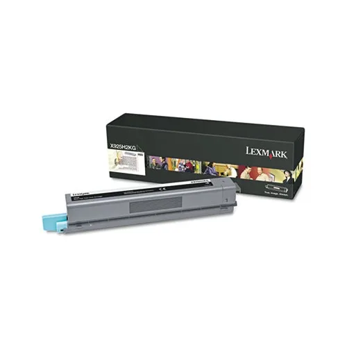 Rectangular black toner cartridge with Lexmark branding