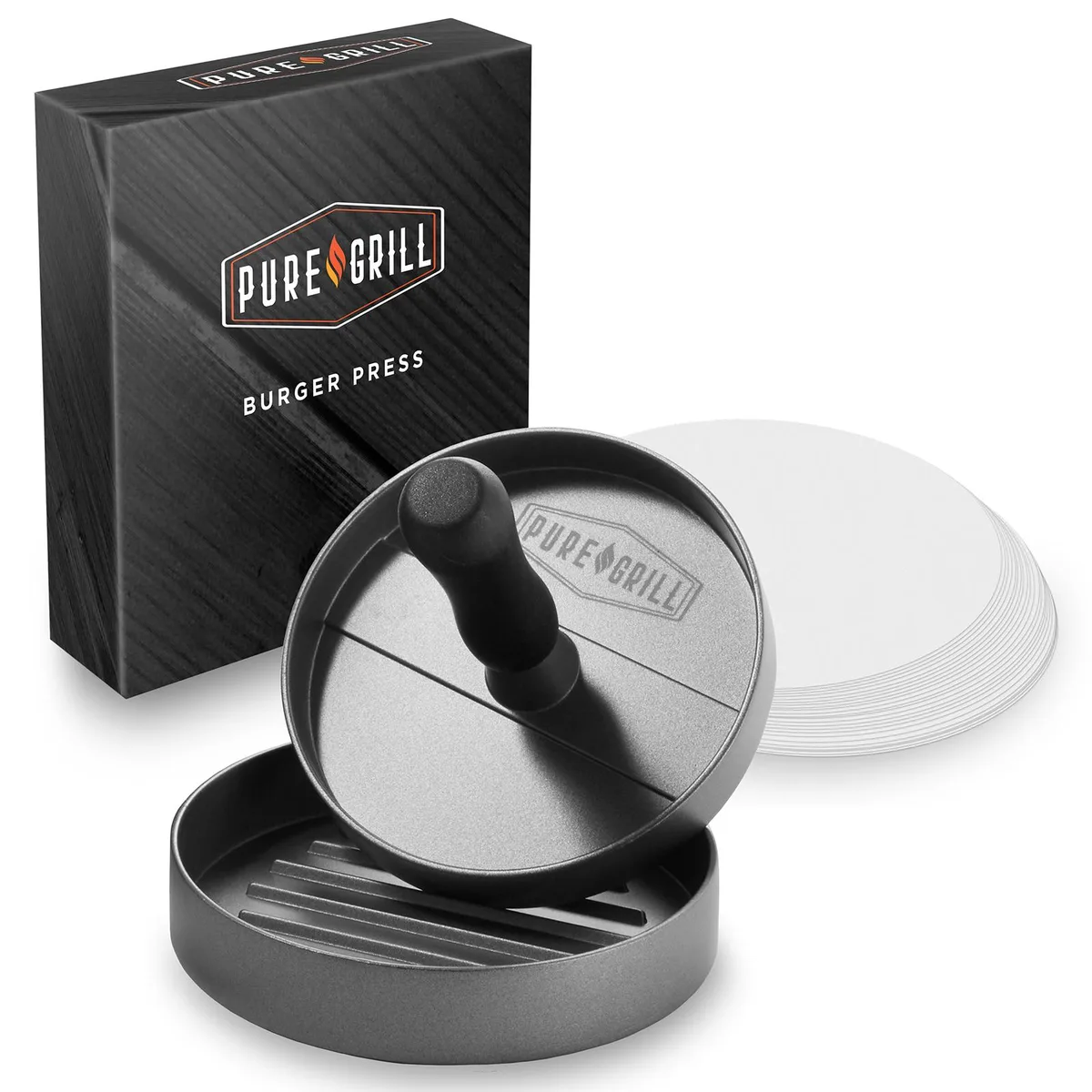 Pure Grill Pure Grill Burger Press with 100 Wax Papers — product photo