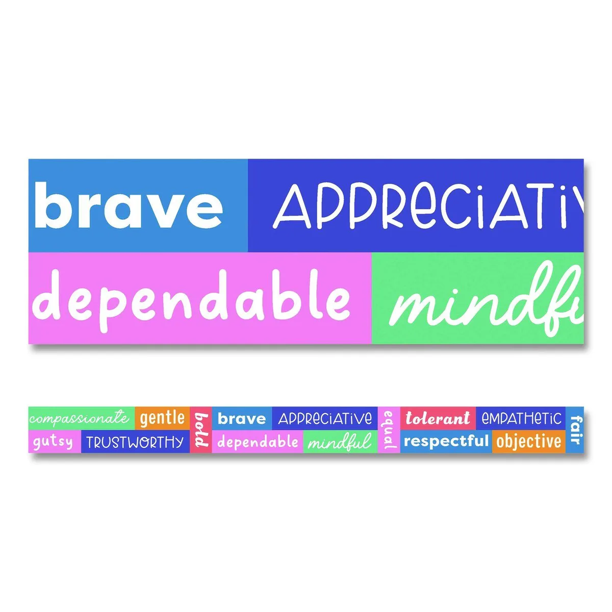 Carson-Dellosa Publishing Carson-Dellosa Publishing Straight Borders 12-Piece Set Motivational Positive Words Multicolor 108520 — product photo