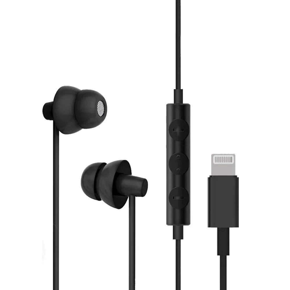  MAXROCK TP103-5 Lightning Wired Sleep Earphones Black — product photo