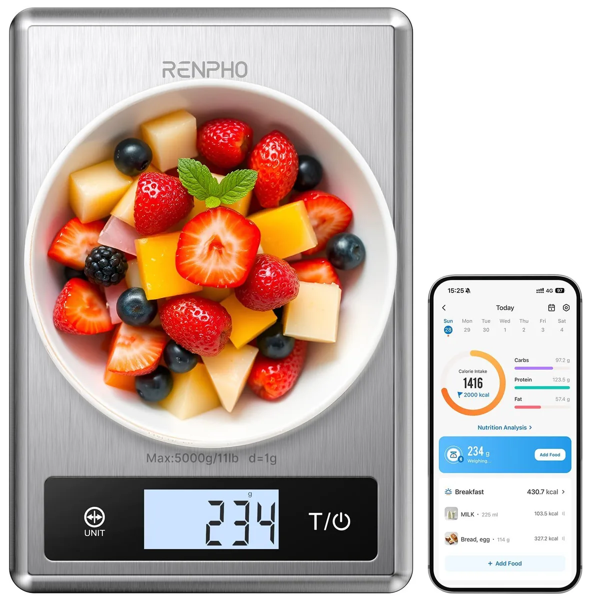  Meterk ES-SNS01 Commercial Kitchen Appliance 9.05 x 6.22 x .67 in 5000g 1g .05oz — product photo