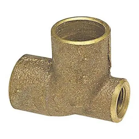 Bronze 90-degree elbow coupling with cup and FNPT ends