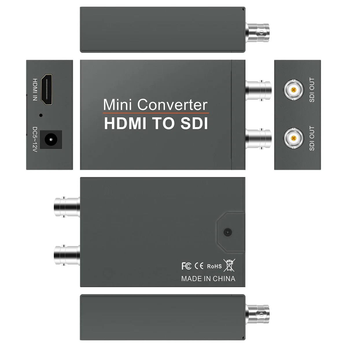 Vszerda Vszerda HDMI to SDI Converter 1×HDMI In 2×SDI Out 1080p with Power Supply — product photo