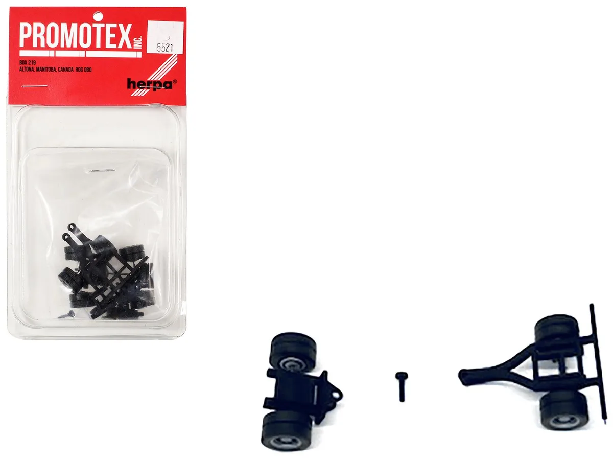 Promotex Promotex Lowboy Single Axle Booster 1/87 HO Scale (2 Sets) — product photo