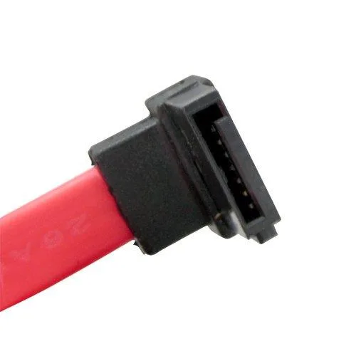 Black SATA data cable with right-angle connector, 18 inches long