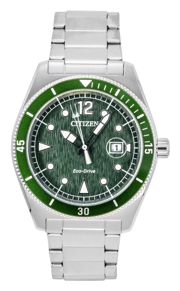 Citizen Citizen AW1880-55X Eco-Drive Green Dial Solar Watch 43mm 100M — product photo