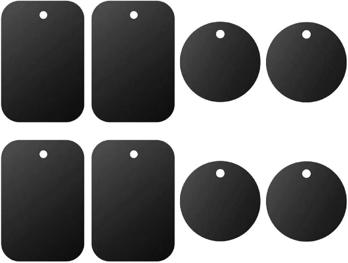 Keyence Keyence Universal Metal Plate 8 Pack 4 Rectangle 1.77 x 2.56 4 Round 1.57 Black — product photo