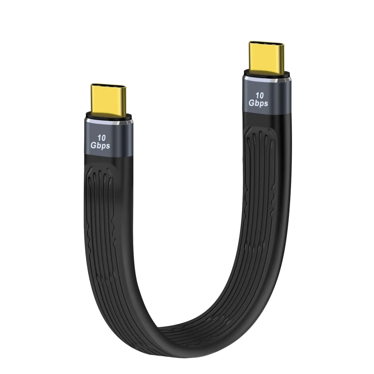 BUCIER BUCIER USB C Flat Cable 10Gbps 100W 4K@60Hz 13cm C Male to C Male — product photo
