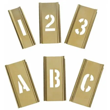 Value Brand Value Brand Interlocking Stencil, Numbers & Letters, Brass — product photo