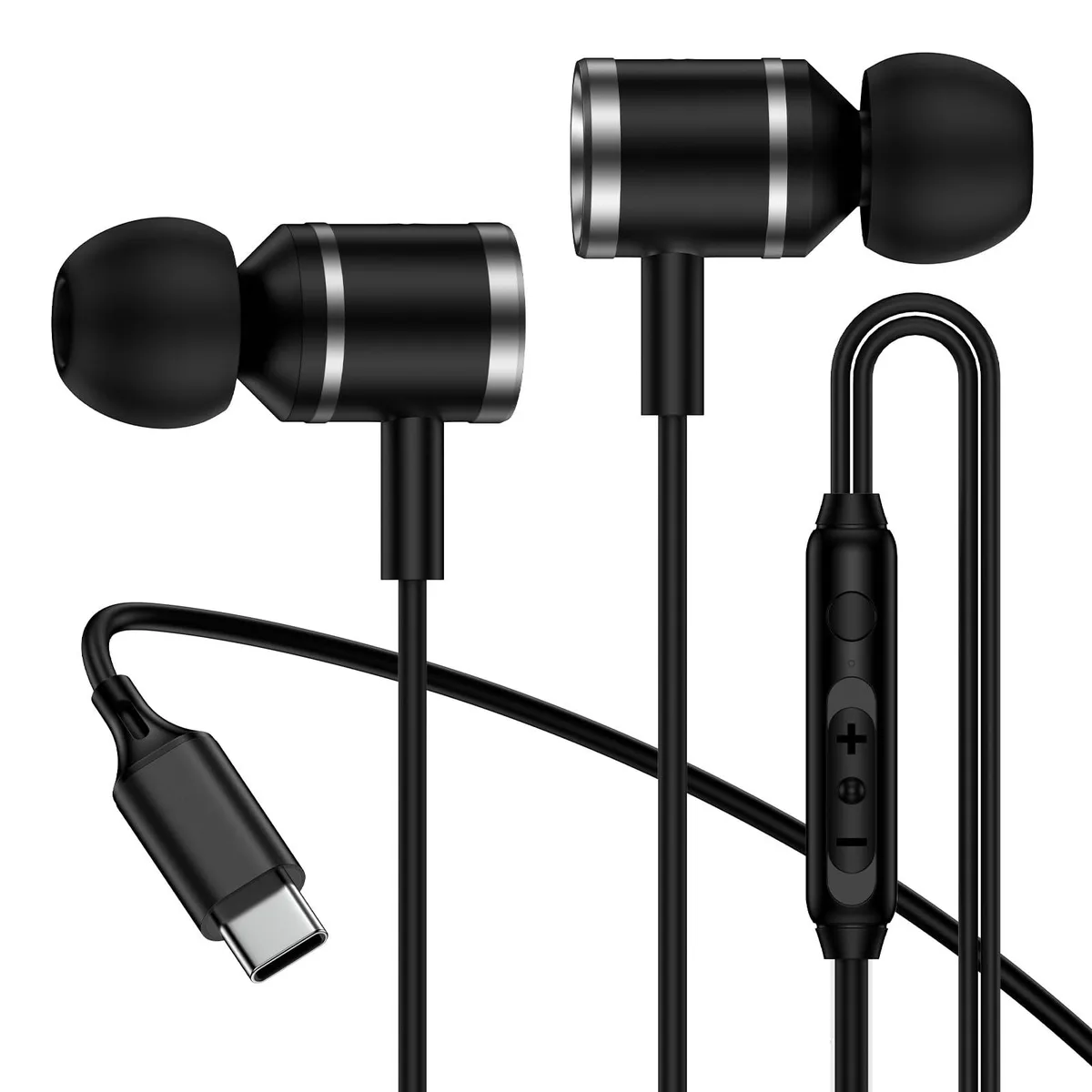 No Sew No Sew J-30 wired headset, USB-C, 1.2 m, in-ear, black — product photo