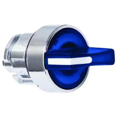 Schneider Electric Schneider Electric ZB4BK1463 Short-Handled Selector Switch, Illuminated, Blue, 2 Position, 22 mm — product photo