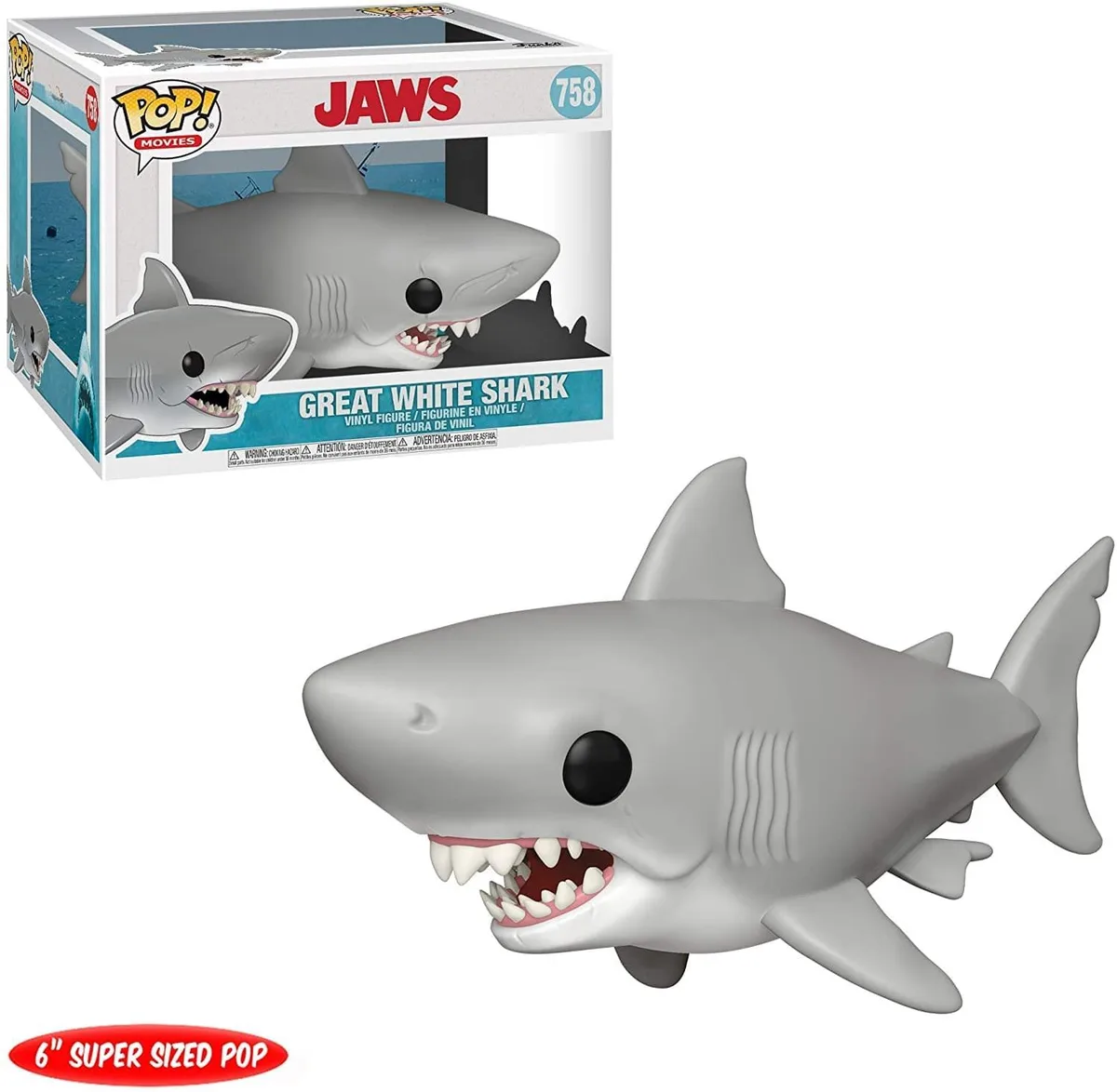 Funko Funko 38565 POP! Super Movies Jaws Great White Shark 6 inch Vinyl Action Figure — product photo