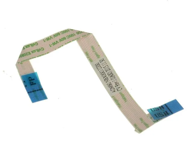 Flat orange ribbon cable with connectors at both ends