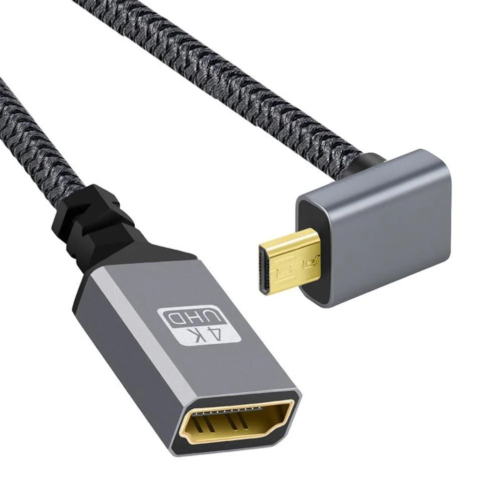 LORDWORLD LORDWORLD Micro HDMI 1.4 Male 90° Up Angled to HDMI Female Extension Cable — product photo