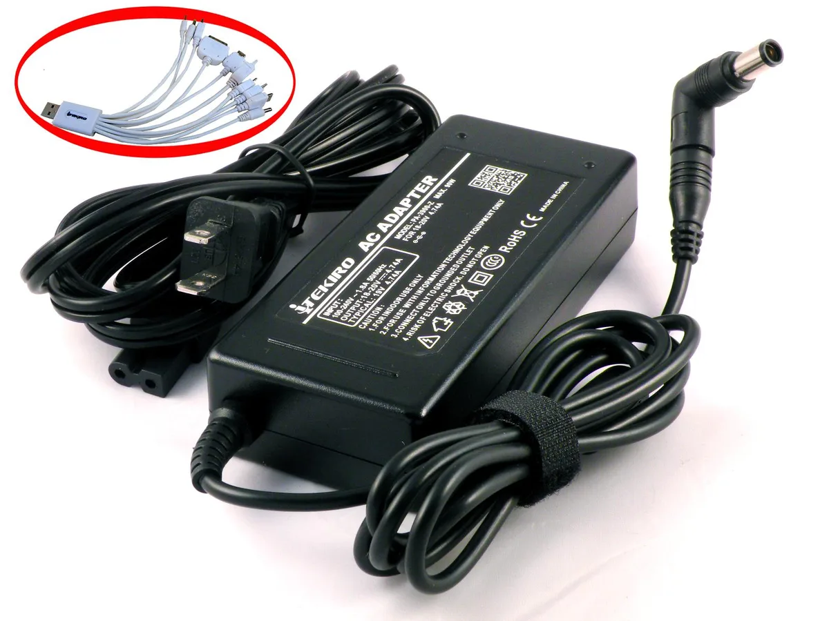 iTekiro iTekiro 90W AC Adapter Dell PA-1900-02D3 10-in-1 USB Cable — product photo