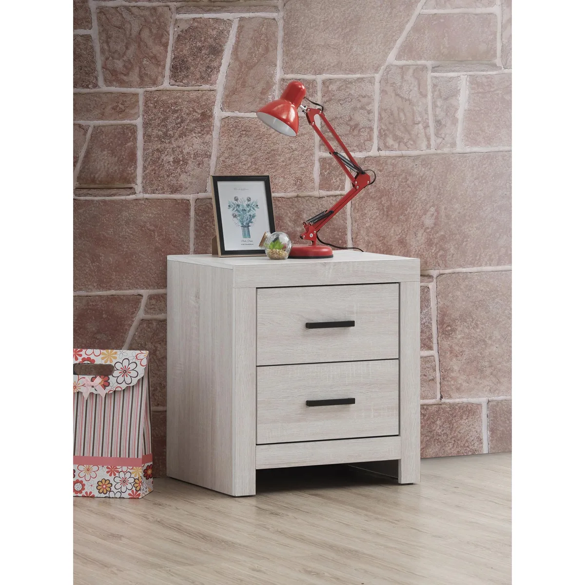 tuphen tuphen Brantford Coastal White 2-Drawer Nightstand — product photo