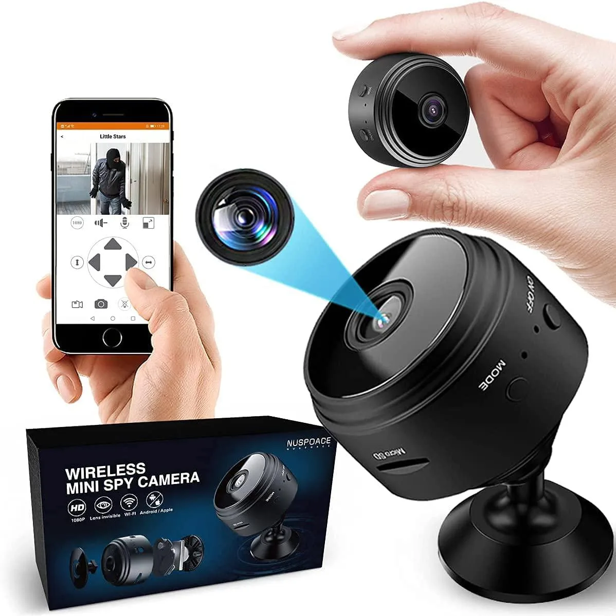 Computerzone Computerzone 1080P Mini Spy Camera 1.73in 90° 2.4GHz 300mAh — product photo