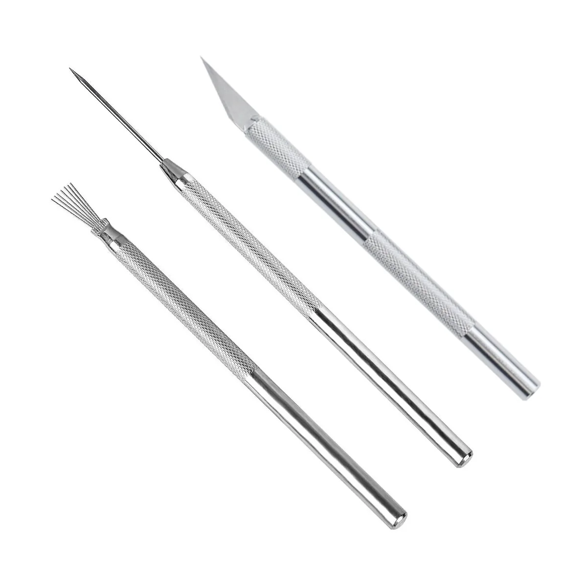  LXLVOUEG 3-in-1 Clay Needle Tool Set 5.5 inch Silver — product photo