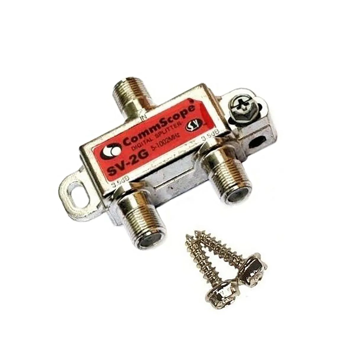 COMMSCOPE COMMSCOPE SV-2G 2-way Coaxial Splitter 5-1002 MHz 75 ohm Red — product photo