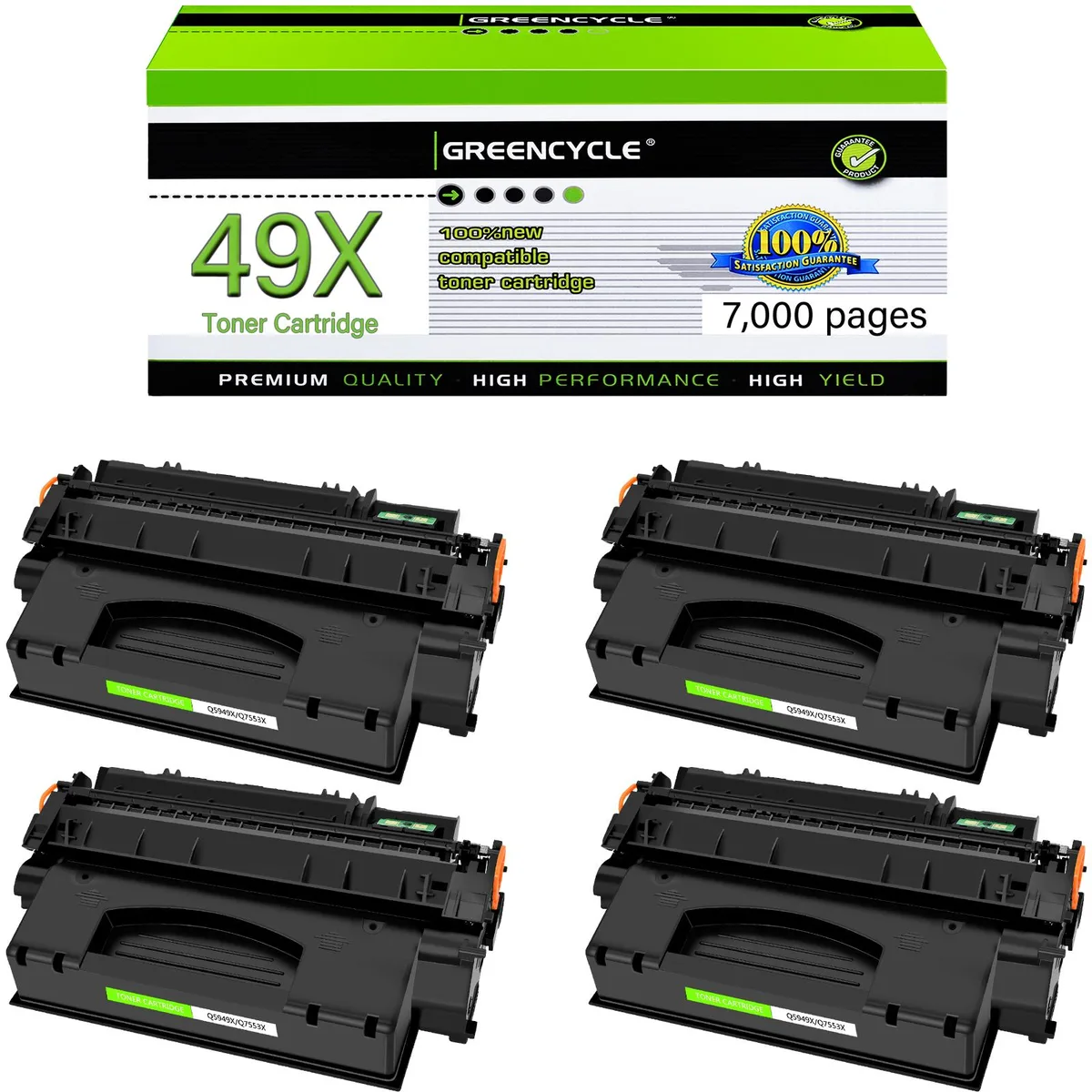 GREENCYCLE GREENCYCLE Q5949X toner cartridge 4-pack black 7000 pages — product photo