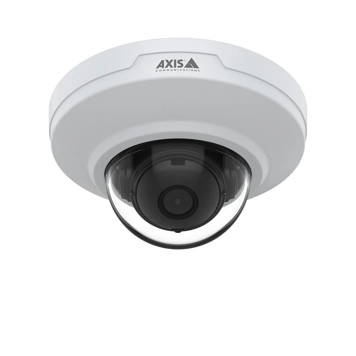 White compact dome camera with clear bubble lens