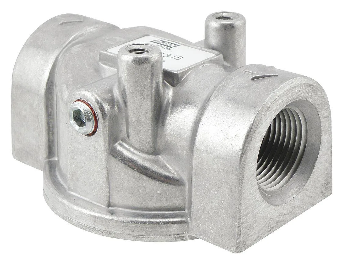 Steel hydraulic filter base, cylindrical, silver finish