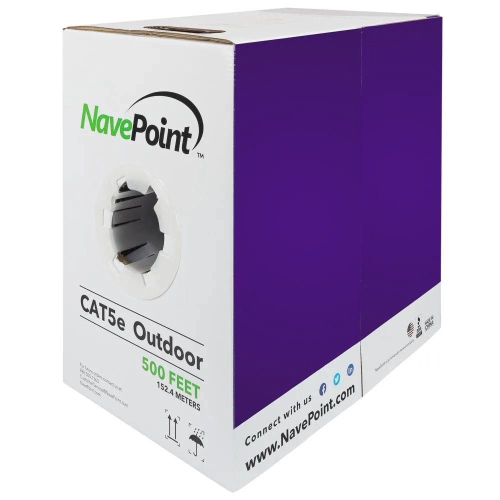 NavePoint NavePoint CAT5e UTP Outdoor Direct Burial 500 ft Black — product photo