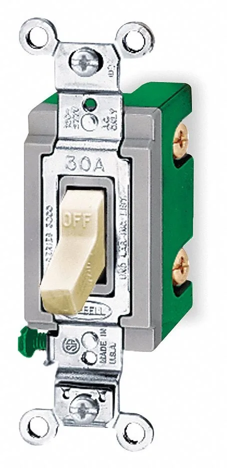 Hubbell Incorporated Hubbell Incorporated HBL3031I ivory single-pole toggle switch 30 A 120/277 V — product photo