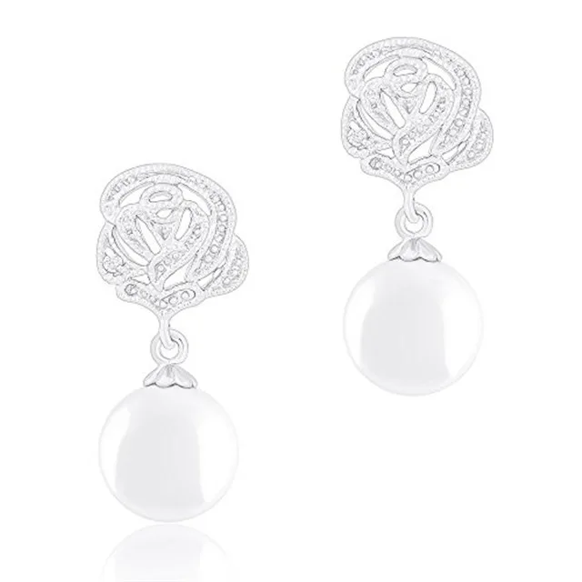 ORROUS &amp; CO ORROUS &amp; CO 18K Gold Plated White Gold Drop Earrings 8.5-9.0mm Pearl — product photo