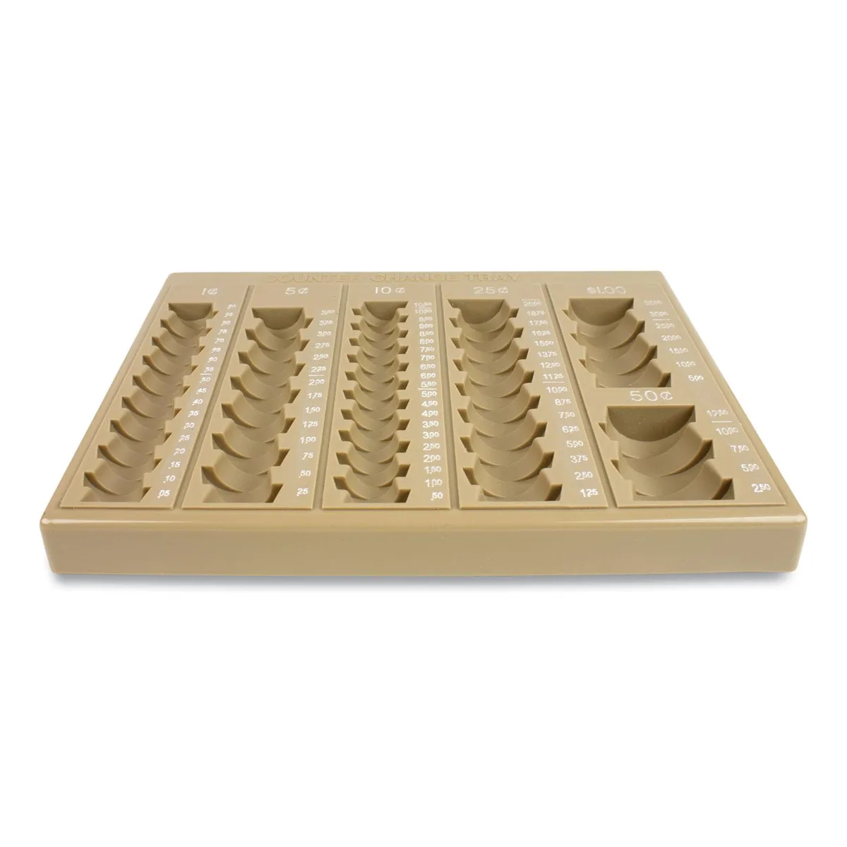 Controltek Controltek 500025 cash handling tray 6 compartments 7.75 x 10 x 1.5 tan — product photo