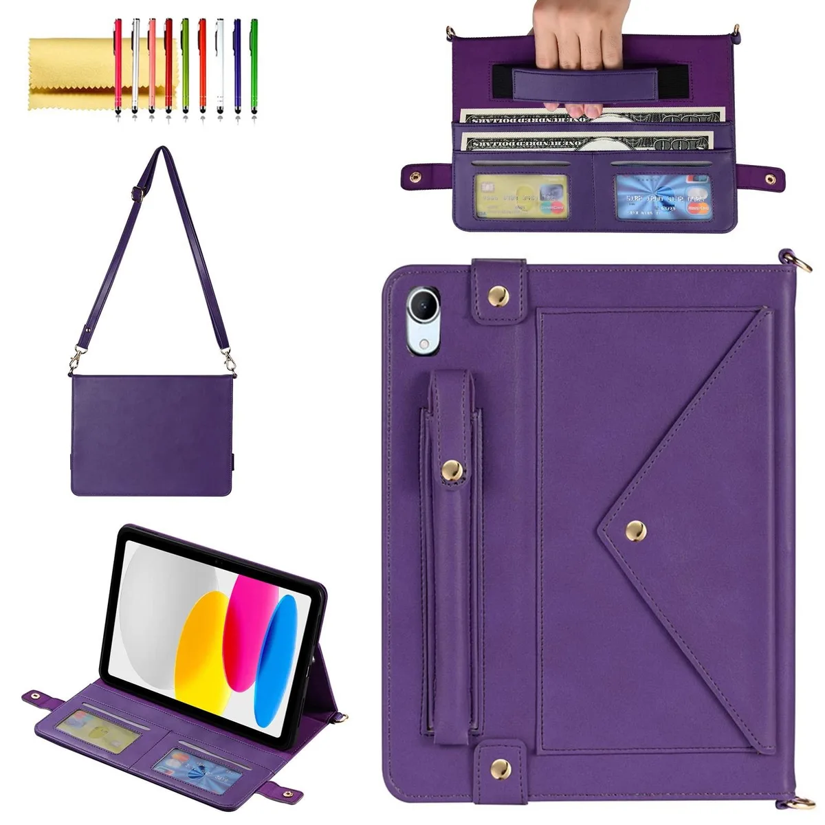 V2 Technologies V2 Technologies Handbag Case iPad 11 2025 &amp; 10.9 2022 Purple 2 in 1 accessory — product photo