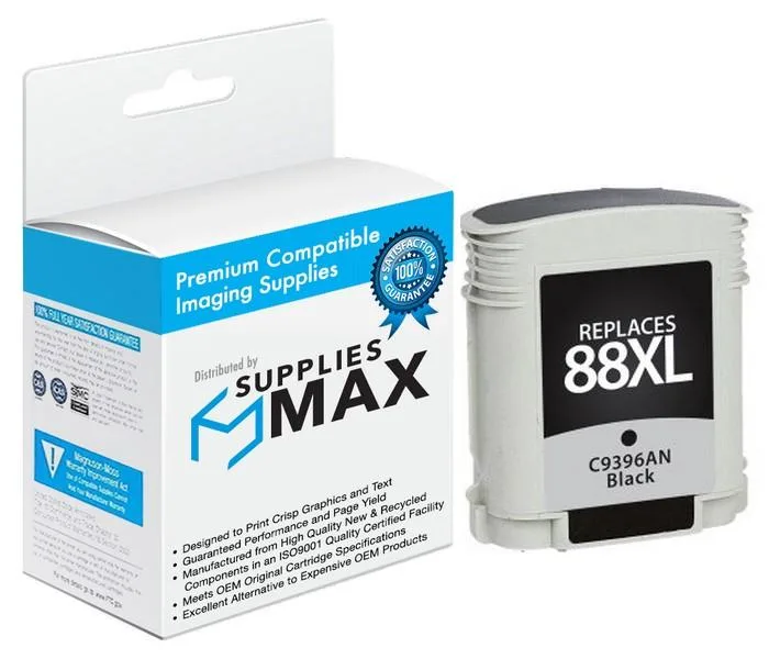 SuppliesMax SuppliesMax C9396AN Black High Yield Inkjet Cartridge 2450 Pages — product photo