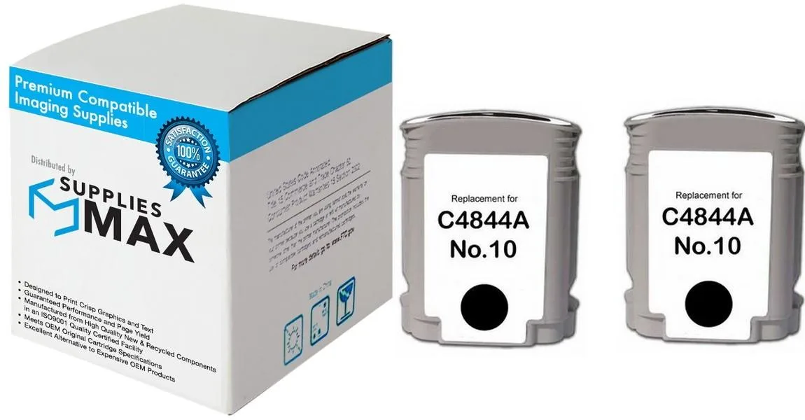 SuppliesMax SuppliesMax HP C4844A_2PK Black Inkjet Cartridge 2 Pack 1750 Pages — product photo