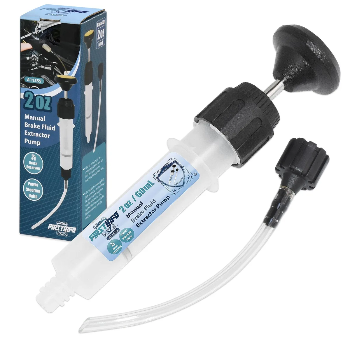 Transparent 60ml syringe pump with flexible tube, lightweight plastic body