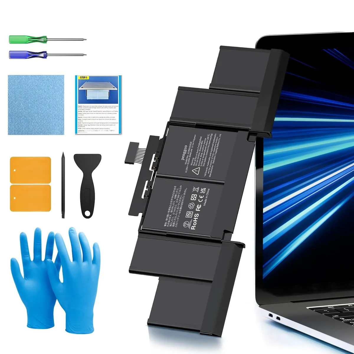  A1417 laptop battery 8680mAh 10.95V for MacBook Pro 15 A1398 Mid 2012 Early 2013 — product photo