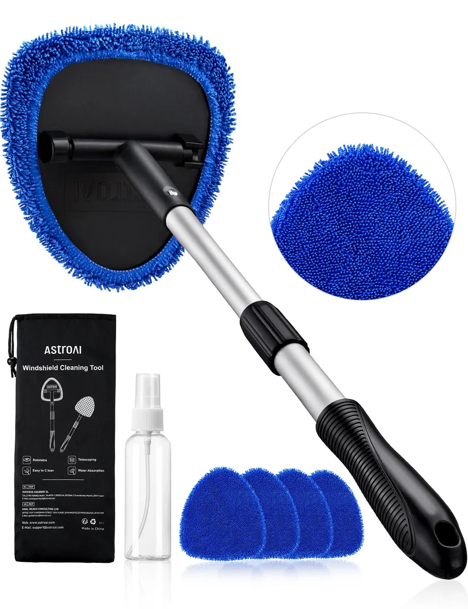 AstroAI GL-2101 windshield wiper tool 21in 4 pads 60ml spray 15.9-21in handle — product photo