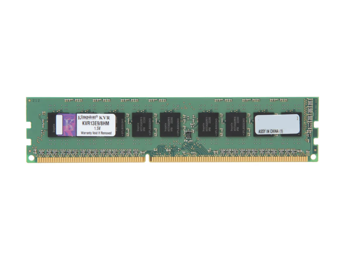 Kingston Technology Corp. Kingston Technology Corp. KVR13E9/8HM 8GB DDR3 1333 ECC Unbuffered server RAM — product photo