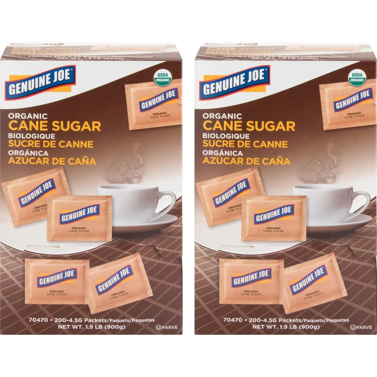 Genuine Joe Genuine Joe 70470CT Turbinado Natural Cane Sugar Packets 400 Carton — product photo