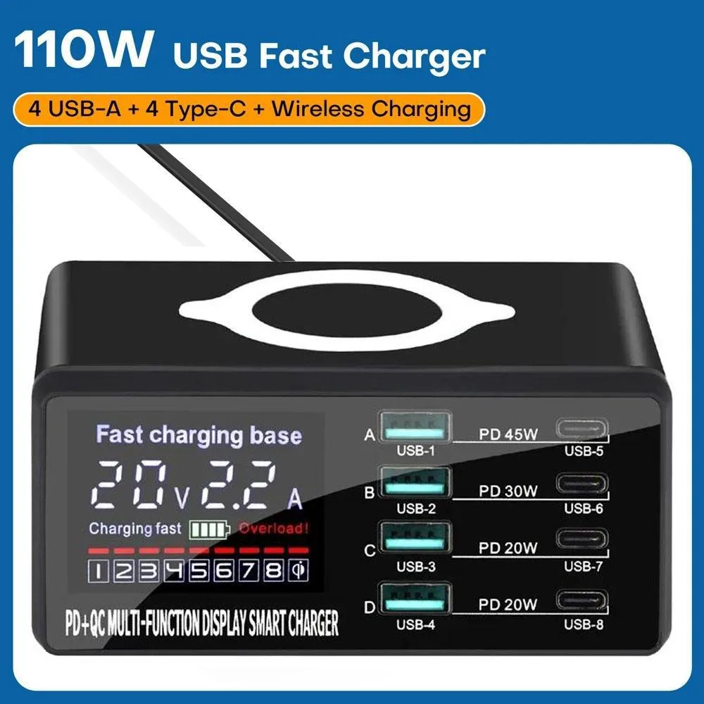 LUOM LUOM WLX-X9D 110W 8-Port Desktop Charger Black — product photo