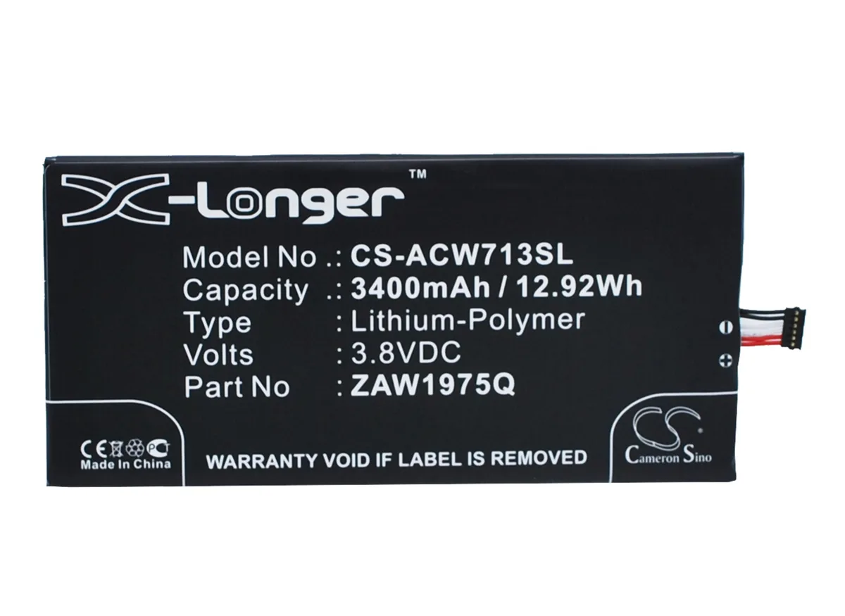 Cameron &amp; Co Cameron &amp; Co DS-CS-ACW713SL 3.4 Ah Li-Polymer battery — product photo