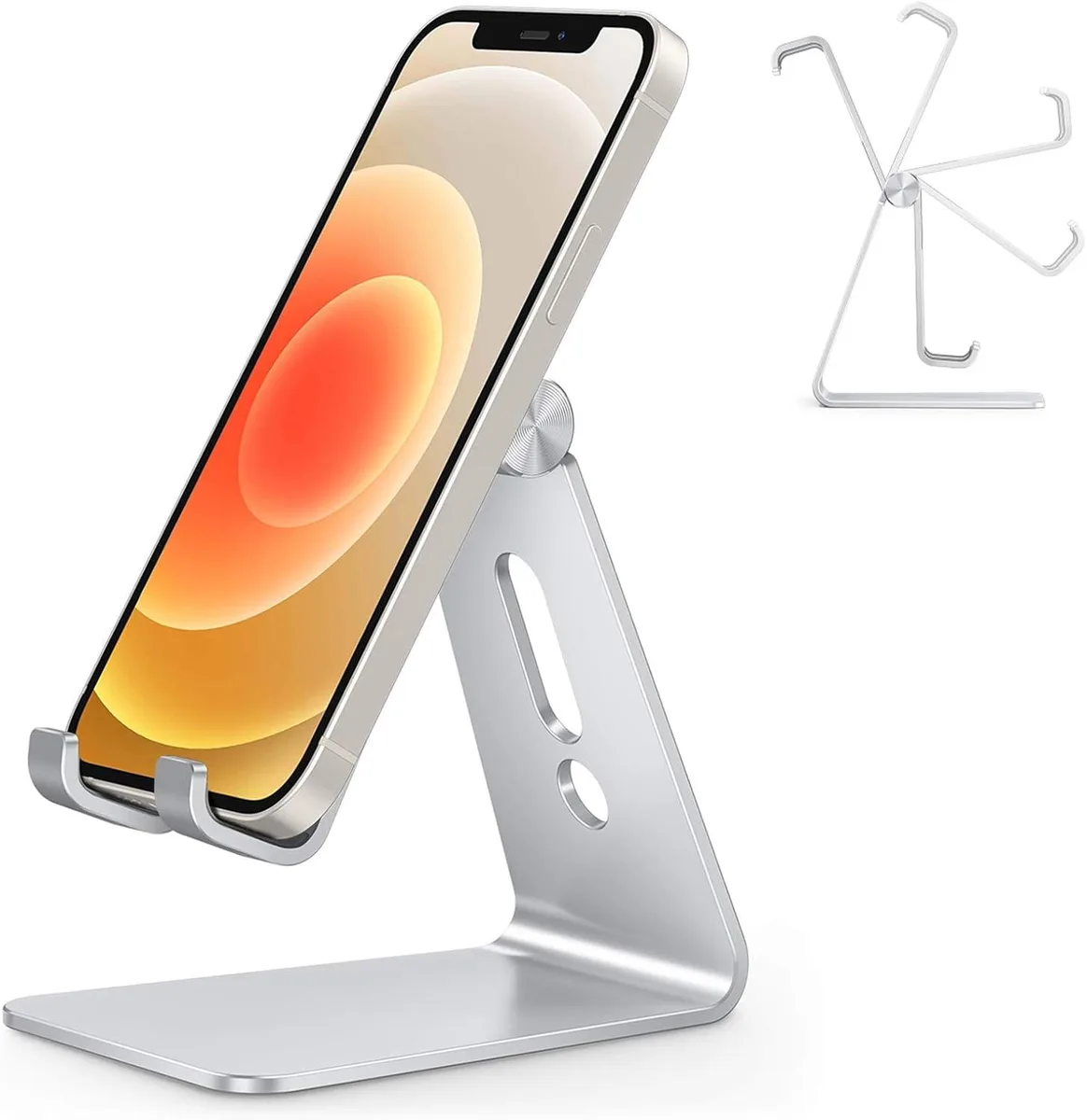 RUOCLRIS RUOCLRIS Adjustable Phone Stand 270° Rotating Aluminum Silver — product photo