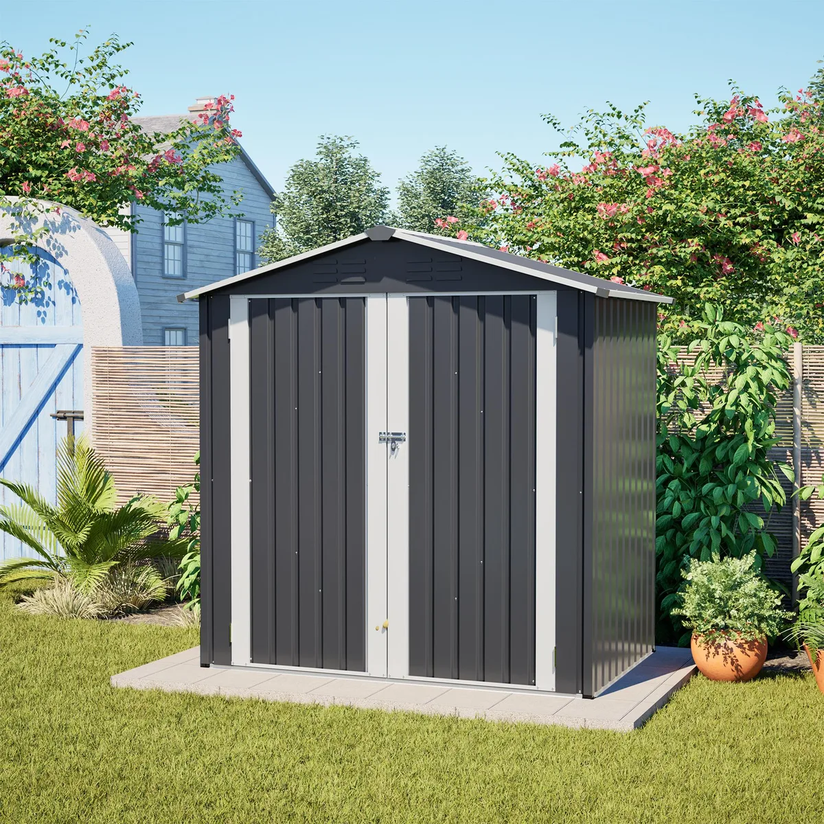 tuphen tuphen Gray Metal Trellis 6 x 4 ft — product photo
