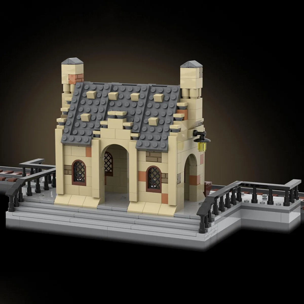 Colourful 514-piece plastic building brick set in box