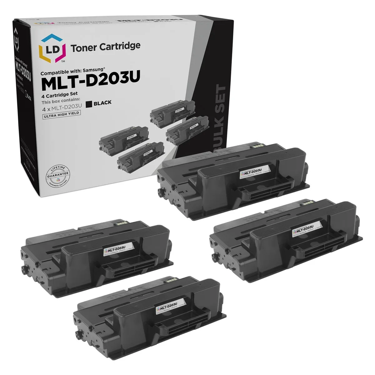 SAMSUNG SAMSUNG MLT-D203U Ultra High Yield Toner Cartridge Black 4-Pack — product photo