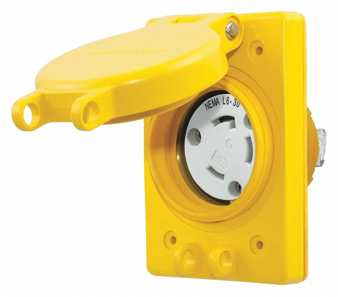 Hubbell Incorporated Hubbell Incorporated HBL69W48 Watertight Flanged Locking Receptacle — product photo