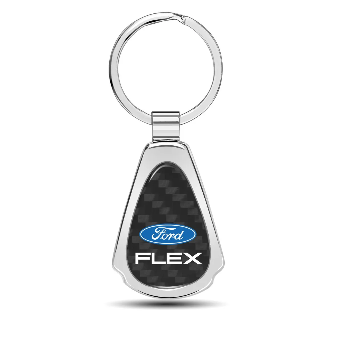 iPick Image, LLC iPick Image, LLC Ford Flex Teardrop Key Chain Black Carbon Fiber Chrome — product photo
